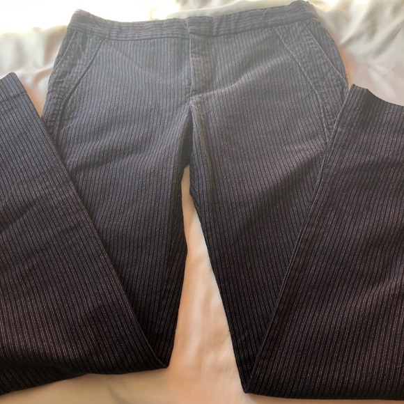 ❤️Marc Jacobs Black Purple Striped Pinstripe Cotton Pants Pockets Size 6 - Picture 6 of 9